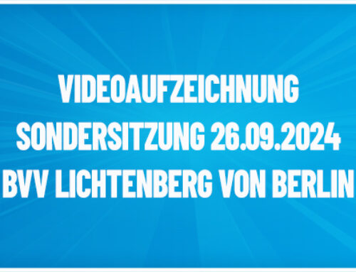 Videoaufzeichnung der BVV-Sondersitzung vom 26.09.2024