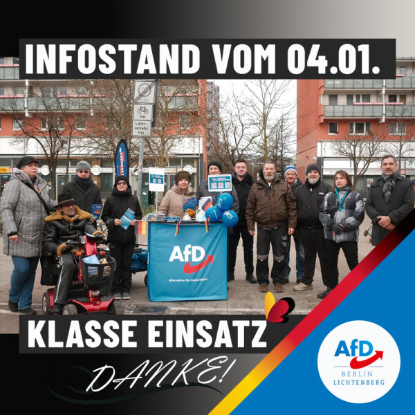 Infostand Berlin Lichtenberg am 06.01.25